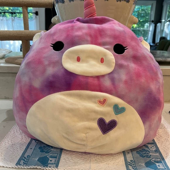 Squishmallows Lola the Unicorn Tie Dye Valentine Plush by Kelly Toys - Picture 9 of 10